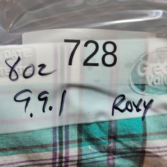 Roxy Womens Turquoise & White Plaid Bermuda Shorts Size 8 Cotton Blend - Picture 15 of 15